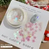 Caixa com Conjunto de Decorações para Unhas com Lantejoulas de Flocos de Neve de Inverno, Estrela de Cinco Pontas, Estrela de Quatro Pontas, Exquisite Decorações Coloridas Mistas para Unhas Atacado