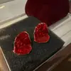 Pendientes de Plata Aguja Coreana Irregulares con Goteo de Aceite, Modernos y Sencillos, Tachuelas Únicas, Pendientes de Lujo Ligero Nicho de Gama Alta al por Mayor