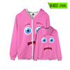 Suéter con capucha y cremallera de Primavera y Otoño cara de monstruo de dibujos animados impresión digital 3D unisex moda suelta casual