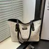 Bolsas para Mujer Bolso de Paja de Verano Estilo Nuevo Gran Capacidad Tejido Hueco Moda Bolso de Mujer Textura Bolso de Viaje