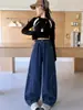 Jeans de Sarja Novo Estilo Outono para Meninas de Tamanho Médio a Grande Roupas Infantis Meninas Jeans Scimitar Estiloso Versátil Fashion Tendência