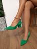 Zapatos Negros de Tacón Alto Transfronterizos para Mujer con Punta Afilada para Estar de Pie Largo Tiempo en el Trabajo, Versátiles Profesionales de Trabajo Tacón Medio Grueso Gamuza Zapatos Ceremoniales para Mujer