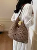Bolsas Tejidas a Mano para Mujer 2025 Nuevo Estilo Coreano Estilo Bosque Retro Calado Bolso Bandolera de Celebridad de Internet Bolso de Hombro