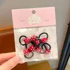 Grampo de Cabelo Vermelho para Festival de Primavera Infantil, Presilha de Tecido Vermelho com Bolinhas, Fofa para Menina, com Laço, Grampo com Atmosfera de Ano Novo