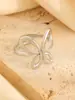 Anillo Abierto de Mariposa Dinámico de Gama Alta Versátil de Lujo de Nicho para Mujer, Anillo de Dedo Índice de Mariposa de Diseño de Moda Personalizado al por Mayor