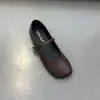 Sapatos Mary Jane Planos Estilo Retrô para Mulheres, Lançamento Primavera 2026 Mocassins de Couro Macio com Bico Redondo e Fivela