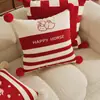 [El Año del Caballo Traerá Buena Suerte] Cojines Decorativos Festivos Rojos para Sala de Estar de Año Nuevo, Cojines para Sofá, Cojines Festivos para Dormitorio