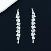 Moda Coreana Popular Sentido del Diseño Trapezoidales Zirconia Pendientes Largos para Mujer Elegantes Pendientes Versátiles
