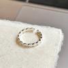 Anillo redondo retro de plata esterlina 925 para mujer, simple, elegante estilo INS, personalizado, abierto 5453L