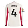 Versão Jogador 2526 Liverpool Pu Uniforme de Futebol Casa e Fora de Manga Longa Wirtz Van Dijk Salah Rota