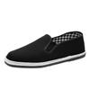 Sapatos de Pano Old Beijing para Homens, Sapatos Slip-On para Outono e Inverno com Solado Tipo Pneu, Sapatos de Trabalho Pretos, Forrados com Algodão, Resistentes a Perfurações, Duráveis, Antiderrapantes