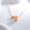 Acessórios de Moda Europeus e Americanos Colar Simples com Pingente de Coração de Pêssego com Letra Corrente para Clavícula Versátil com Letra Amor Atacado