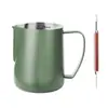 Nibu Acero Inoxidable 304 Taza para Espumar Leche para Arte Latte Olla para Espumar Leche Taza Puntiaguda Utensilio de Café Tanque de Leche Tanque para Arte Latte con Escala