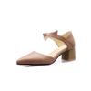 Sandálias de Salto Alto com Bico Apontado e Salto Bloco Primavera e Outono 19-9 Sapatos Femininos de Exportação Tamanho Grande Tamanhos 32-52 Produtos Transfronteiriços