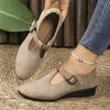 Zapatos Planos de Exportación Europea y Americana Talla Grande con Hebilla Calada de Tacón Bajo para Mujer Zapatos de Frijol de Tela Nueva Ballet Boca Baja Amazon