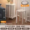 Bancos de Madera Maciza Apilables para Uso Doméstico, con Ruedas para Almacenamiento y Apilamiento, Bancos para Invitados, Bancos Redondos Estilo Vintage