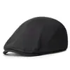 Sombrero de Cuatro Estaciones Boina Simple Color Sólido Gorra Plana Lisa Unisex Retro Ajustable Sombrero de Ala Plana Comercio Exterior Transfronterizo