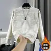 Moletom de fleece tie-dye lavado com gola redonda para outono e inverno para homens, com design de ombro em patchwork, corte solto, fleece de raposa prateada de peso pesado, blusa de puxar quente
