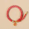 Pulsera de Cuerda Tejida a Mano de Colores Estilo Nuevo, Cinco Vías de la Riqueza, Cuerda Tejida a Mano Estilo Chino, Nudo de Maíz, Regalo de Año Zodiacal
