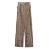 2026 Otoño Temprano Nuevo Estilo Nuevo Estilo Chino Pantalones de Pierna Ancha de Satén Estilo Nacional Jacquard Casual Pantalones de Pierna Recta Pantalones Largos para Mujer M2076