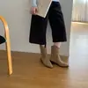 Botines de Tacón Grueso con Punta Aguda Estacionales First Encounter para Mujer Nuevo Estilo Otoño/Invierno 2026 Botas de Tacón Apilado Botas de Vaquero Western Botas Cortas Martin para Mujer