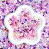 Venta al por mayor en vivo de TikTok, joyería de uñas moradas mixtas, estilo fresco para niñas, decoración de armadura