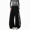 Calça Jogger Casual Cinza Estilo Americano para Homens e Mulheres Verão Outono Solta de Perna Larga Design Moderno Calça Esportiva para Dança Jazz