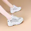 Nuevos Zapatos Casuales de Papá Transpirables para Aumentar la Altura, de Comercio Exterior Transfronterizo para Primavera y Otoño, con Malla y Diseño Hueco, Tenis Cómodos