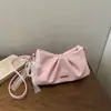 Bolso de Nube Plegado Brillante Nuevo 2026 con Decoración de Lazo de Encaje de Perlas, Bolso Pequeño de Hombro Cruzado para Niñas