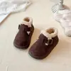 Botas Curtas Birkenstock Camurça Fosca Moda Coreana Feminina Inverno 2025 Botas Casuais de Algodão para Crianças Pequenas e Médias