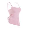 Traje de yoga plisado de un solo lado, top deportivo ajustado con aberturas en ambos lados, traje de fitness de nicho para mujer