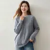 Suéter de Cachemira con Cuello Redondo Estilo Perezoso Otoño/Invierno 2026 para Mujer, Corte Holgado, Engrosado, Jersey, Suéter de Punto
