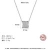 Pag&Mag Collar Colgante Cuadrilátero de Moda Diseño para Mujer Plata S925 Estilo Coreano Circonita Fábrica de Joyería de Plata Venta Directa