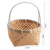 Cesta pequena de bambu com alça redonda, cesta de frutas para refrescos, embalagem criativa, cesta de bambu para coleta de presentes