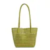 Bolso de Mano de Nicho de Moda Bolso Tote de Hombro Estilo Coreano Ins Piel Suave Tejido Hueco Cesta de Frutas Bolso de Hombro Único para Mujer