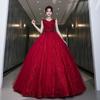 Vestido de Noite 2026 Novo Modelo Apresentador Banquete Reunião Anual Saia Tutu Vestido para Exame de Performance Vocal Traje para Performance Solo no Palco