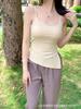 Verão Retro Hong Kong Estilo Irregular Slant Slip Camisola Algodão Puro Uma Peça Menina Beleza Interior Voltar Roupa Interior