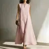 Estación Primavera/Verano 2026 Estación Independiente de Amazon Nuevo Vestido Casual Simple de Estilo Europeo y Americano para Mujer sin Mangas con Bolsillos