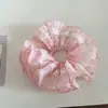 Scrunchie de Malla con Lunares y Volantes de Encaje Dulce, Suave y Versátil, Lazo para Cola de Caballo, Accesorio para el Cabello para el Verano