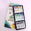 Tinta Aquarela 12 Cores 24 Cores Conjunto Tinta Guache Tubo de 6ml Lavável Tinta de Pintura Primária para Crianças
