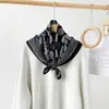 Nuevo Pañuelo de Seda de Anacardo con Patrón de Espiga, Pañuelo Cuadrado con Bloques de Color, Pequeño Pañuelo Cuadrado Artístico Retro, Pañuelo Decorativo para el Cuello, Pañuelo Transpirable para el Cuello