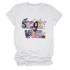Camiseta de moda transfronteiriça europeia e americana, vibes assustadoras, personalidade, nova, gola redonda, manga curta, feminina, plus size, atacado