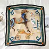 Bufanda de Seda de Caballo Bufanda de Estilo Europeo y Americano Bufanda Cuadrada Pequeña Amarillo Brillante Corbata Decorativa Pañuelo para Bolso Popular en Internet Mismo Estilo Bufanda de Seda