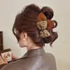 Pinza de garra de felpa para otoño e invierno, estilo elegante, para cabello fino en la nuca, pinza para el cabello de tamaño mediano para mujer, accesorio para el cabello tipo pinza de tiburón