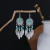 Pendientes Ovalados Estilo Étnico Bohemio Europeo y Americano Transfronterizos para Mujer Retro Atracciones Turísticas Pendientes con Borlas Étnicas