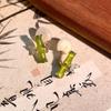 Novo estilo chinês ear clip para bobina de mosquito de bambu verde de alta elevação sem furo brincos de estilo fresco e frio de alta qualidade luxo leve