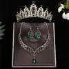 Comercio Exterior Estilo Coreano Maquillaje de Boda Corona Conjunto de Collar Collar de Novia Pendientes Diadema de Cumpleaños de Princesa Conjunto de Tres Piezas