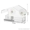 Jaula pequeña para pájaros de exterior transfronteriza alimentador acrílico para pájaros pared transparente montada alimentador para colibríes dispensador de comida para pájaros