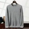 Suéter de Cachemira para Hombre Otoño e Invierno Cuello Medio Alto Manga Larga Jersey Capa Interior Tejido Capa Base Lujo Ligero Casual de Negocios