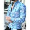 Camisa Estampada Digital Nueva para Hombre 2026, Manga Larga Casual Holgada para Hombre Transfronteriza
